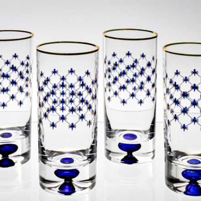 Набор стаканов для воды Кобальтовая сетка 4/4 Европейская