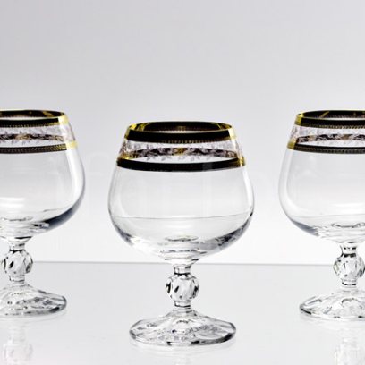 Набор бокалов для бренди Золотой лист 6/6 Клаудия