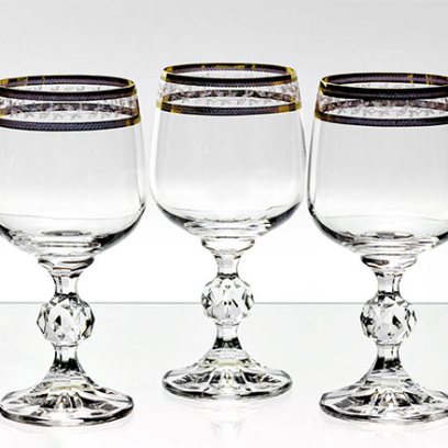 Набор бокалов для вина Золотой лист 6/6 Клаудия