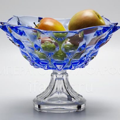 Ваза для фруктов на ножке Синий SAMBA BOHEMIA TREASURY