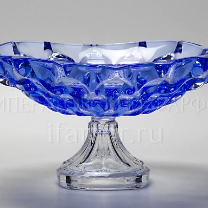 Ваза для фруктов на ножке Синий BOHEMIA TREASURY