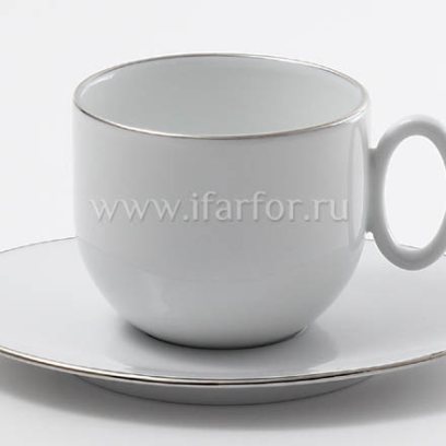 Чашка с блюдцем чайный «Bord Platine Brillant 3176» 1/2 Форма: Epure. Твердый фарфор. 200 мл.