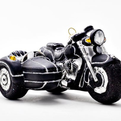 Елочная игрушка Мотоцикл с коляской