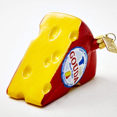 Елочная игрушка «Сыр Gouda» Стекло. 80 x 60 мм.