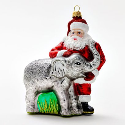 Елочная игрушка Дед Мороз со слоном