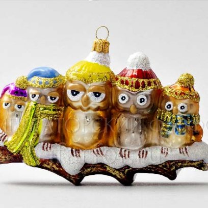 Елочная игрушка Совиная семья