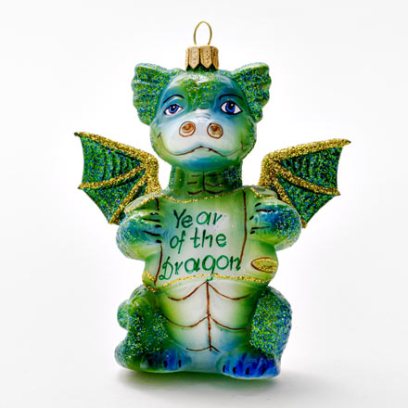 Елочная игрушка Китайский дракон бирюзовый