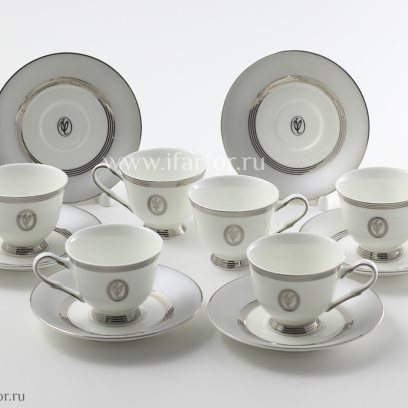 Сервиз кофейный Магнифик серый 6/12 La Maison