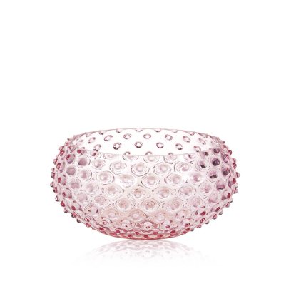 Ваза для фруктов «Розовая» Форма: Hobnail Tapas. Стекло. 230 x 100 мм.