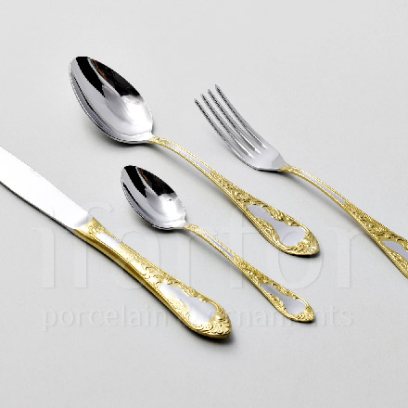 Набор столовых приборов в картонной коробке С декоративным покрытием 6/24 Посольский