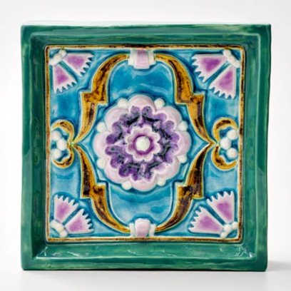 Изразец Цветок 3 бирюзовый