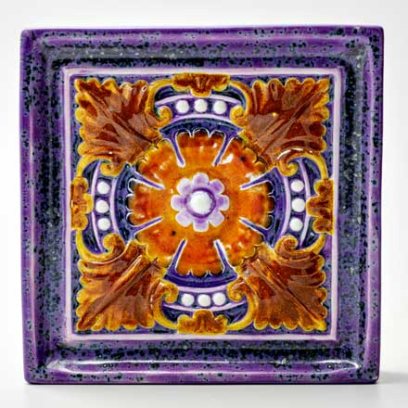 Изразец Розетка 2 сиреневый