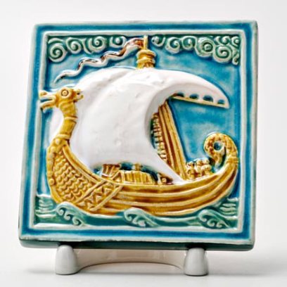 Изразец малый Ладья 3 бирюзовый