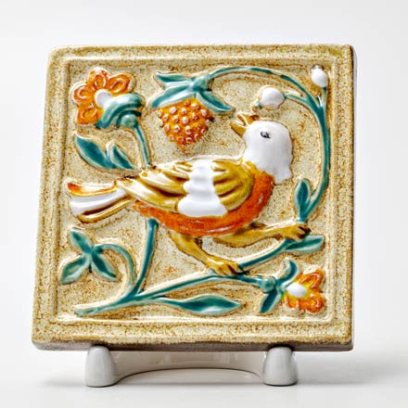 Изразец малый Сойка 2 золотистый