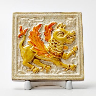 Изразец малый Лютый зверь 2 золотистый