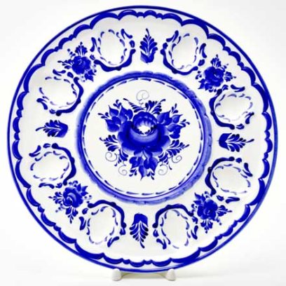 Блюдо пасхальное Гжель 1