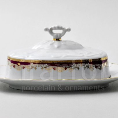 Масленка и крышка Красная лилия Мария Луиза