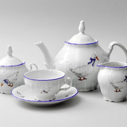 Сервиз чайный Бернадотт Гуси 6/17 Бернадотт