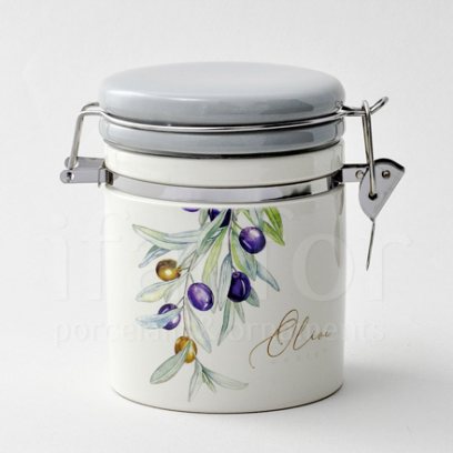 Банка для сыпучих продуктов «Оливки» Форма: Royal Classics. Керамика. 95 x 130 мм.