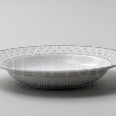 Тарелка глубокая Серая сетка Платина