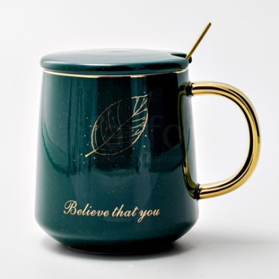 Кружка с крышкой и ложкой «BELIEVE THAT YOU» Форма: Royal Classics. Керамика. 450 мл.