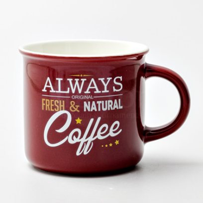 Кружка «Always original fresh and natural coffee (бордо)» Форма: Royal Classics. Керамика. 440 мл.