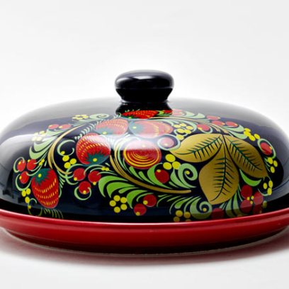 Блинница «Хохлома» Форма: Repast. Керамика. 230 x 230 x 100 мм.