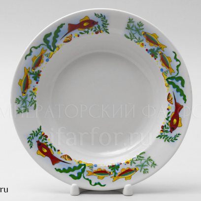 Тарелка глубокая «Аквариум» Фарфор. 200 мм.