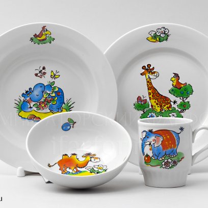 Комплект детский четырёхпредметный Зоопарк 1/4 Русское поле