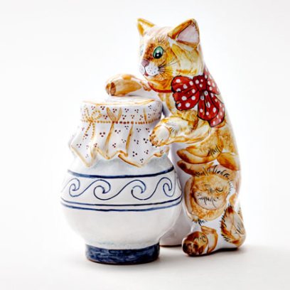 Скульптура Кошка с крынкой 1