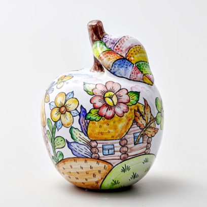 Скульптура «Яблоко Лето» Форма: Яблоко Лето. Майолика. 90 x 90 x 120 мм.