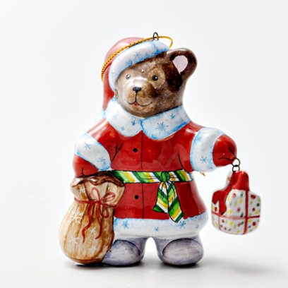 Елочная игрушка Мишка-Дед Мороз