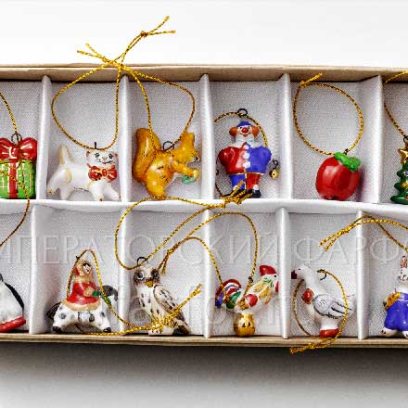 Набор елочных игрушек в подарочной коробке 215х120мм Новогодний