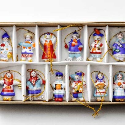 Набор елочных игрушек в подарочной коробке 215х120мм Русские потешки