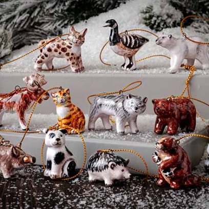 Набор елочных игрушек в подарочной коробке 165х165мм Зверушки