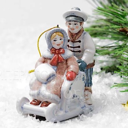 Елочная игрушка Катание на санках