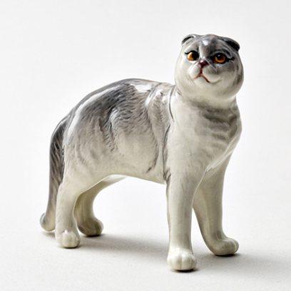 Скульптура Кошка вислоухая серая