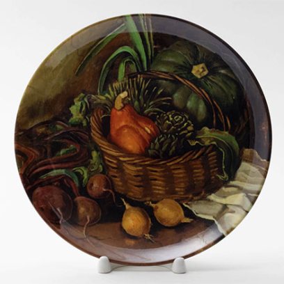 Декоративная тарелка Натюрморт с овощами 1936 г.(с тыквой)