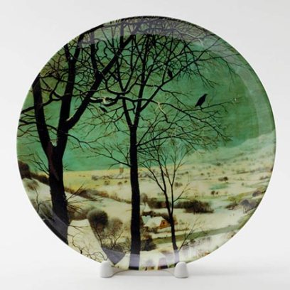 Декоративная тарелка Охотники на снегу 2