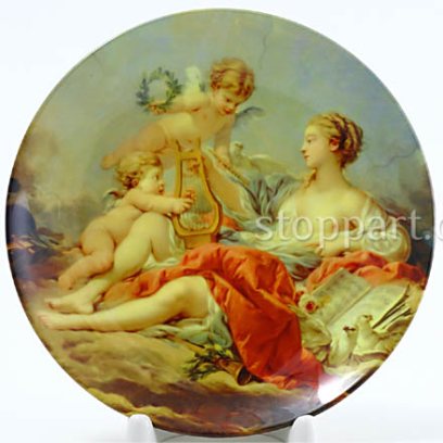 Декоративная тарелка «Амуры и нимфа. Аллегория музыки. Игра на арфе»