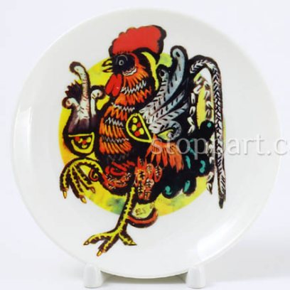 Декоративная тарелка Кочеток-золотой гребенёк