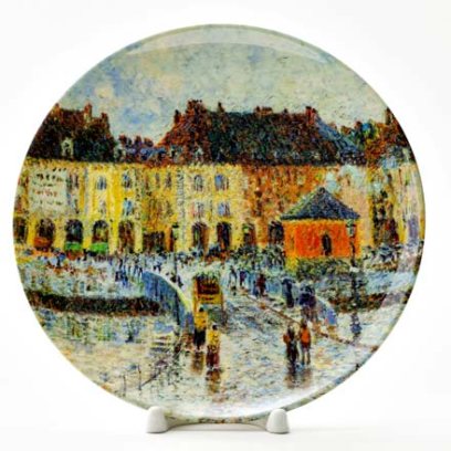 Декоративная тарелка Порт и торговцы рыбой в Дьеппе