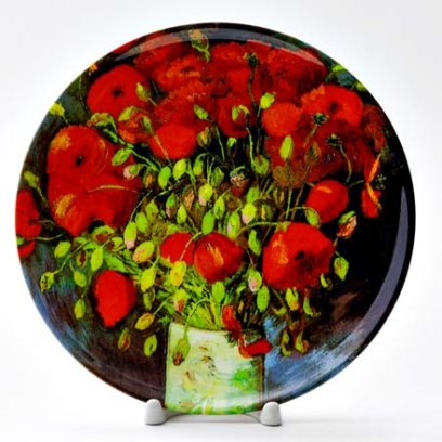 Декоративная тарелка Ваза с красными маками