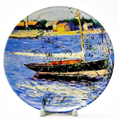 Декоративная тарелка Якорная лодка на Сене в Аржантее