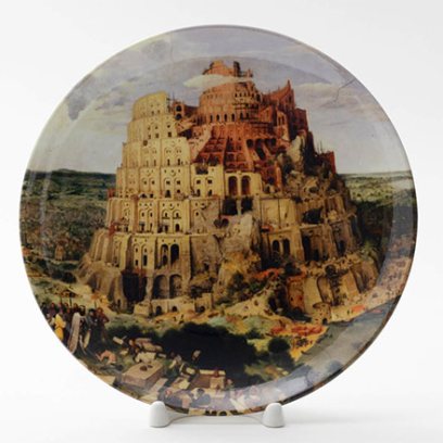 Декоративная тарелка Вавилонская башня