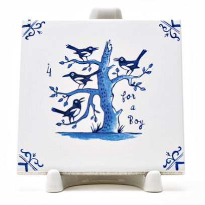 Изразец Голландский. Четыре сороки