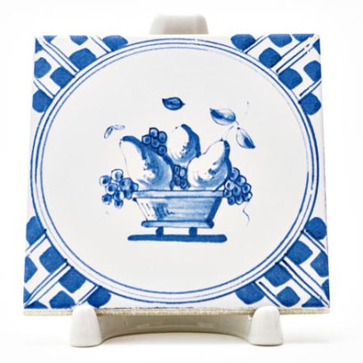 Изразец Голландский. Корзина с грушами и виноградом 3