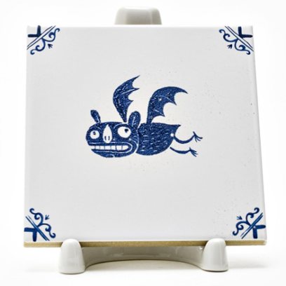 Изразец Голландский. Летучая мышь 2