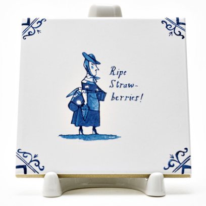 Изразец Голландский. Дама с покупками