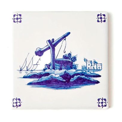 Изразец Голландский. Деревушка у моря 2